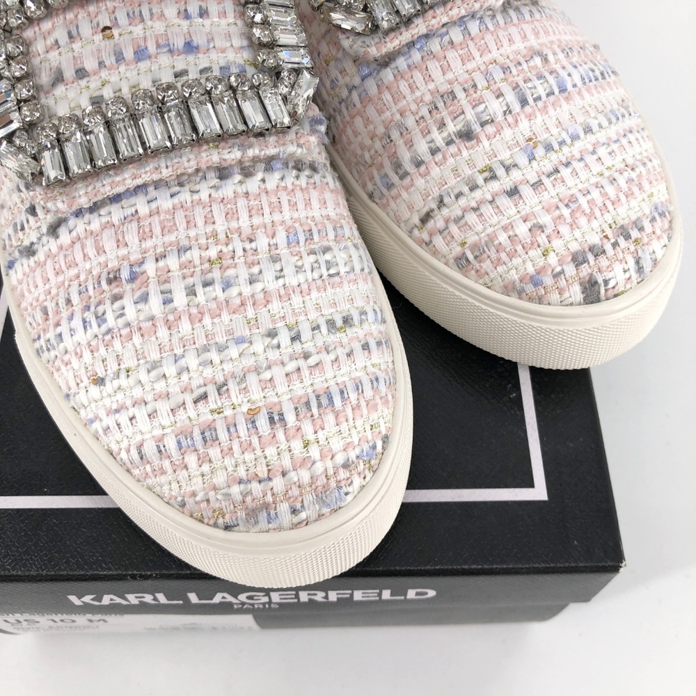 Karl Lagerfeld Ermine Boucle Embellished Sneakers - Picture 8 of 8